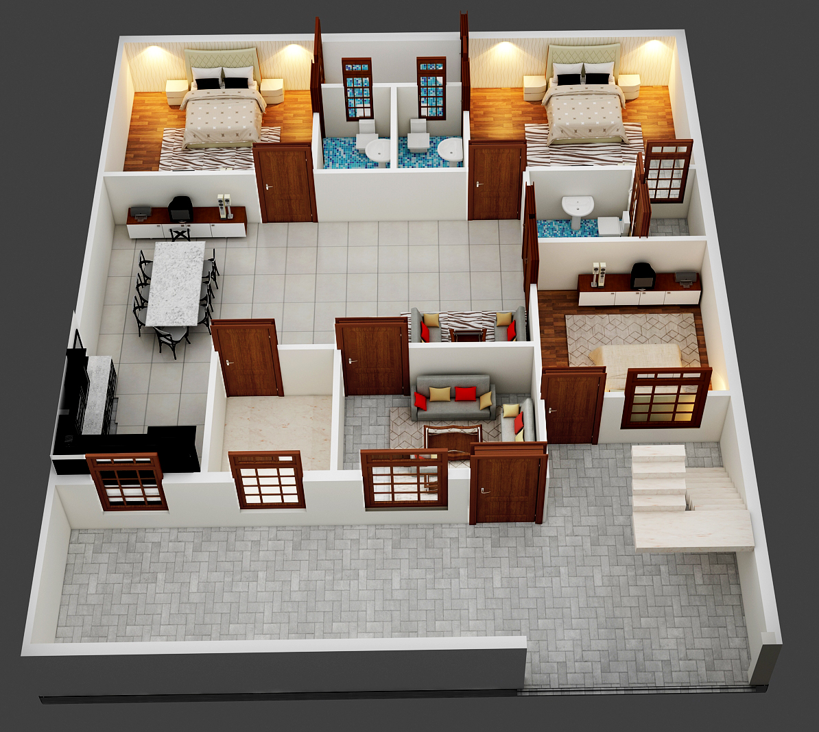 Bird view plan by architect in Varanasi